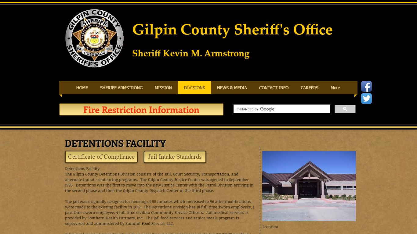 Gilpin County Sheriff's Office | Detentions